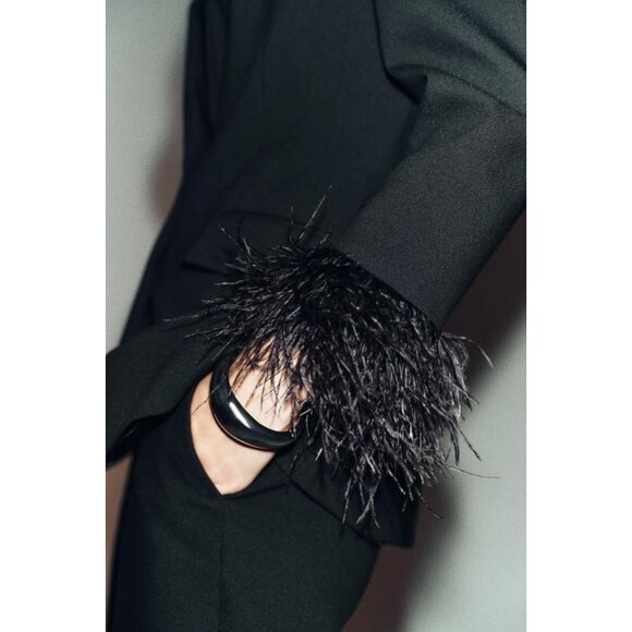 ZARA FEATHER BLAZER - Picture 5 of 8